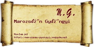 Marozsán Gyöngyi névjegykártya
